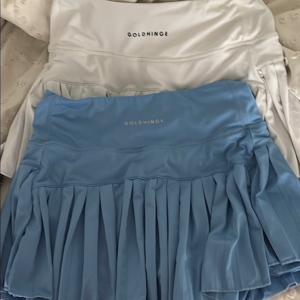 Women's Blue and White Skirt Set